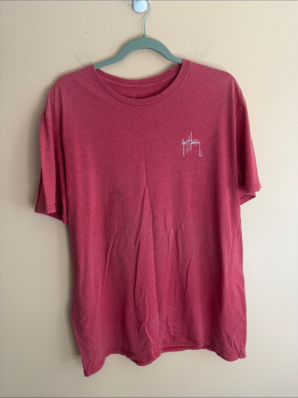 Guy Harvey Heather Red Short Sleeve Logo Tee